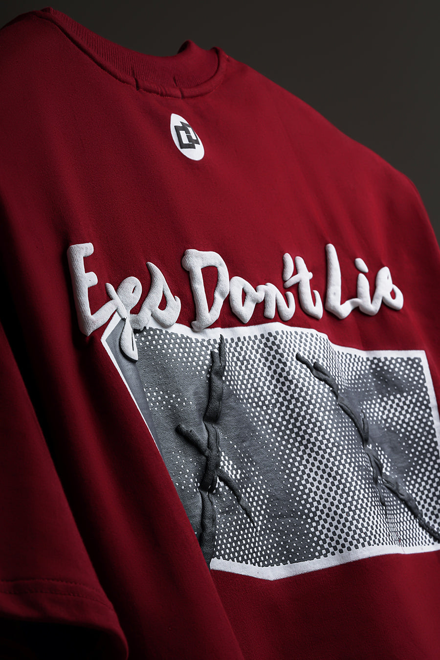 Eyes Don’t Lie - Maroon Oversized T Shirt