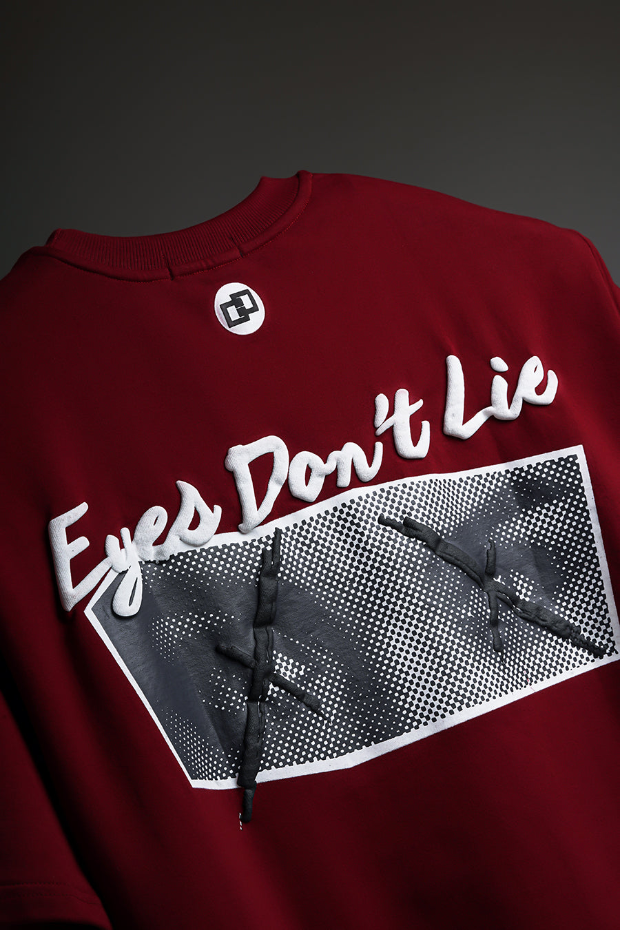 Eyes Don’t Lie - Maroon Oversized T Shirt